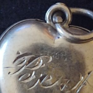 Vintage Jewelry - Vintage Sterling Engraved Puffy Heart Charm "Bert" Vintage Jewelry - Vintage Sterling Engraved Puffy Heart Charm "Bert"